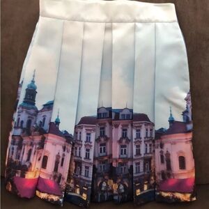 Couture district pleated skirt city graphic sz xl